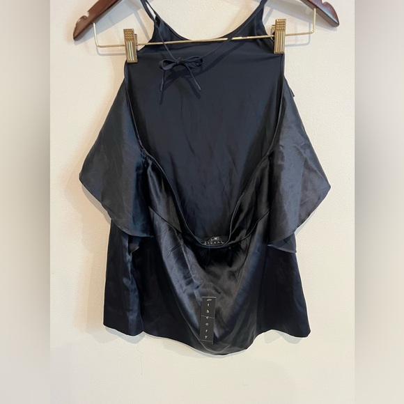 THEORY new with tags, silk ‘malvina’ halter top, size M. Navy blue - Picture 2 of 9